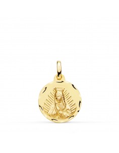18K MEDALLA ORO AMARILLO VIRGEN DE GUADALUPE TALLADA 14 MM