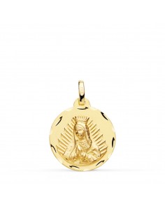 18K MEDALLA ORO AMARILLO VIRGEN DE GUADALUPE TALLADA 18 MM