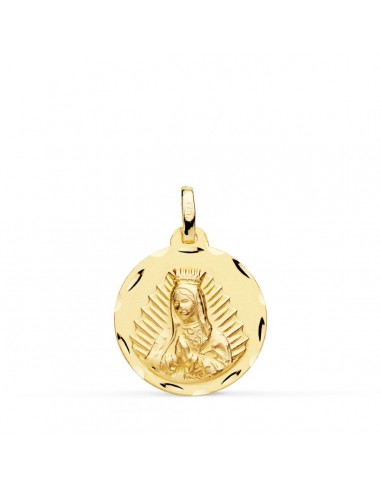 18K MEDALLA ORO AMARILLO VIRGEN DE GUADALUPE TALLADA 18 MM
