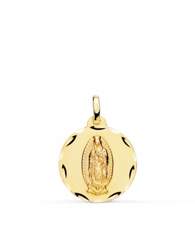 18K MEDALLA ORO AMARILLO VIRGEN DE GUADALUPE TALLADA 18 MM
