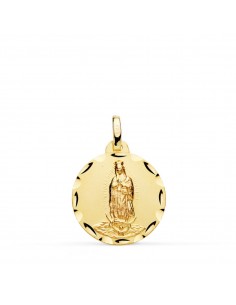 18K MEDALLA ORO AMARILLO VIRGEN DE GUADALUPE TALLADA 18 MM