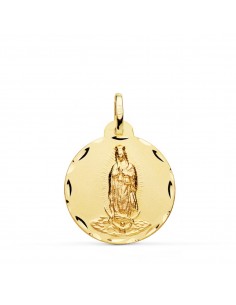 18K MEDALLA ORO AMARILLO VIRGEN DE GUADALUPE TALLADA 22 MM