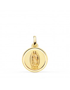 18K MEDALLA ORO AMARILLO VIRGEN DE GUADALUPE BISEL 16 MM