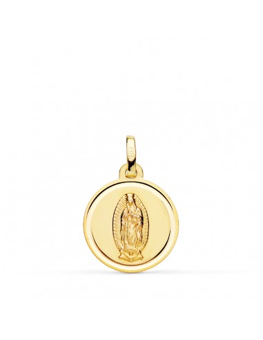 18K MEDALLA ORO AMARILLO VIRGEN DE GUADALUPE BISEL 16 MM