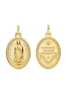 18K ESCAPULARIO ORO AMARILLO VIRGEN DE GUADALUPE 23X15 MM