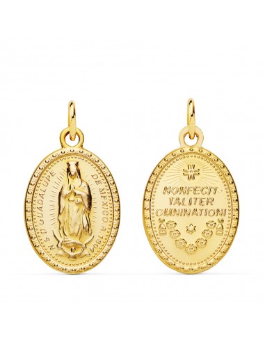 18K ESCAPULARIO ORO AMARILLO VIRGEN DE GUADALUPE 23X15 MM