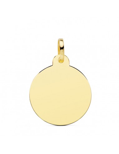 18K PLACA CHAPA ORO AMARILLO DISCO LISO BRILLO 24 MM