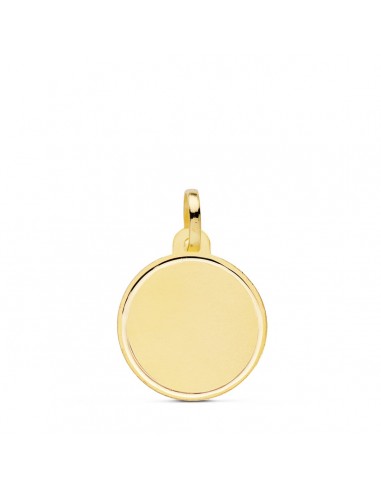 18K PLACA CHAPA DISCO ORO AMARILLO MATE BISEL 16 MM