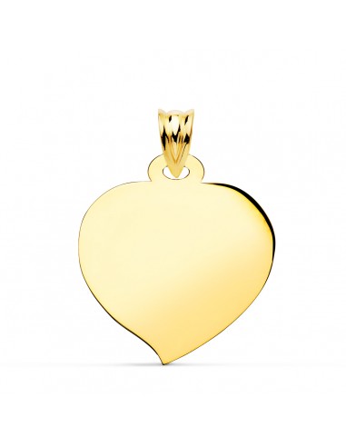 18K PLACA CHAPA ORO AMARILLO CORAZON BRILLO 26X23 MM C. AMOR
