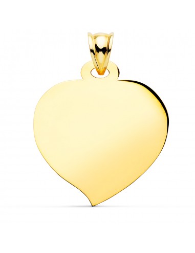 18K PLACA CHAPA ORO AMARILLO CORAZON BRILLO 28X28 MM C. AMOR