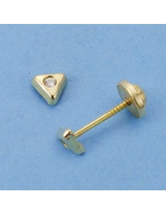 18K PENDIENTES TRIANGULO. 4 X 3.5 MM.