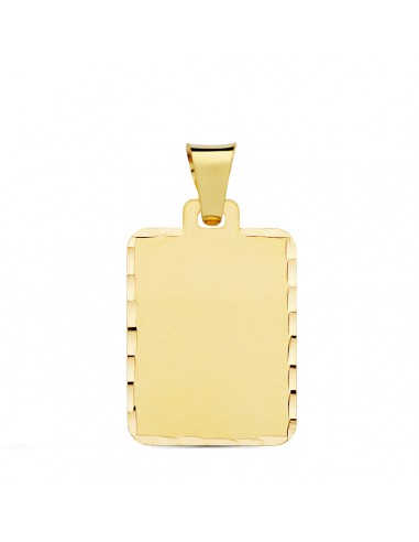 18K PLACA CHAPA ORO AMARILLO MATE TALLADA 24X19 MM