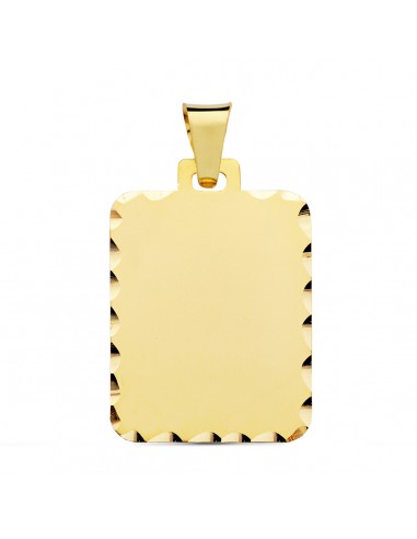 18K PLACA CHAPA ORO AMARILLO MATE TALLADA 28X20 MM