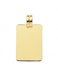 18K PLACA CHAPA ORO AMARILLO LISA EN BRILLO 24X17 MM