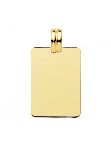 18K PLACA CHAPA ORO AMARILLO LISA EN BRILLO 24X17 MM