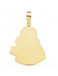 18K MEDALLA VIRGEN DEL CARMEN SILUETA TALLADA. 25 X 23 MM. 2