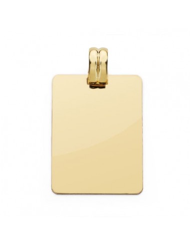 18K PLACA CHAPA LISA ORO AMARILLO 28X20 MM