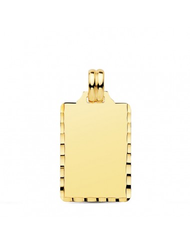 18K PLACA CHAPA LISA ALTO BRILLO ORO AMARILLO TALLADA 24X14 MM