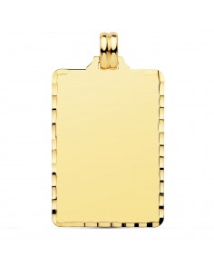 18K PLACA CHAPA ORO AMARILLO TALLADA 36X23 MM