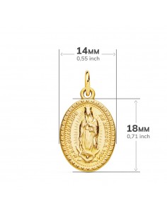 18K MEDALLA VIRGEN DE GUADALUPE OVAL 18 X 14 MM 2