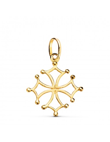 18K COLGANTE CRUZ DE OCCITANIA ORO AMARILLO. 23 X 21 MM