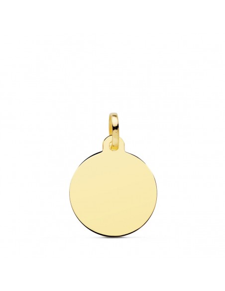 18K DISCO ORO AMARILLO LISO EN BRILLO 16 MM.