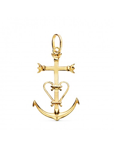 18K COLGANTE CRUZ DE LA CAMARGA ORO AMARILLO. 32 X 20 MM