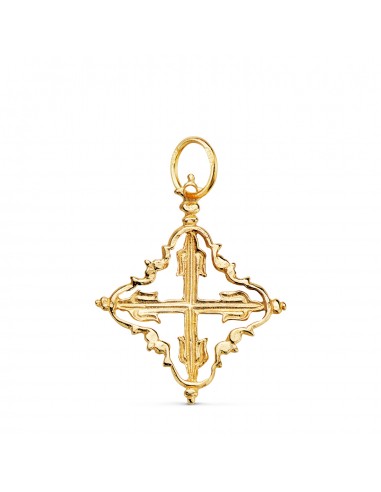 18K COLGANTE ORO AMARILLO CRUZ MALLORQUINA 26 X 22 MM