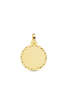 18K DISCO LISO MATE TALLADO 16 MM.