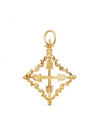 18K COLGANTE ORO AMARILLO CRUZ MALLORQUINA 30 X 24 MM
