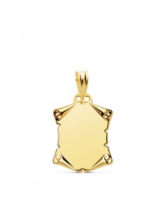 18K PERGAMINO LISO 18 X 14 MM