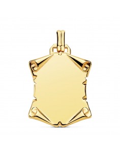 18K PERGAMINO LISO BRILLO PAPIRO. 24 X 22 MM