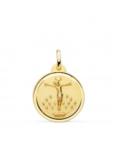 18K MEDALLA ORO AMARILLO CRISTO DE LA LAGUNA BISEL 20 MM