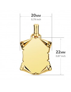 18K PERGAMINO LISO BRILLO PAPIRO. 22 X 20 MM 2