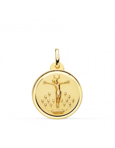 18K MEDALLA ORO AMARILLO CRISTO DE LA LAGUNA BISEL 20 MM