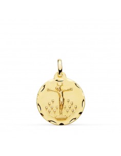 18K MEDALLA ORO AMARILLO CRISTO DE LA LAGUNA TALLADA 18 MM