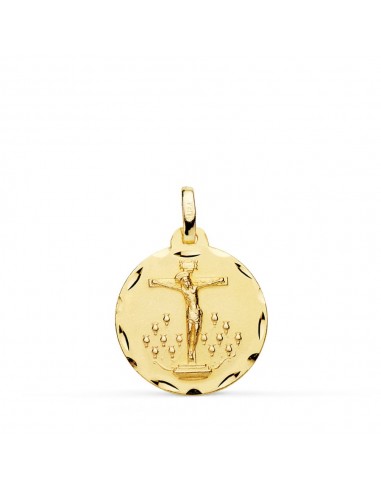 18K MEDALLA ORO AMARILLO CRISTO DE LA LAGUNA TALLADA 18 MM