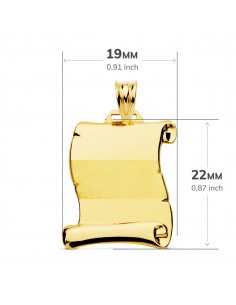 18K PERGAMINO BRILLO BANDA MATE. 22 X 19 MM. 2