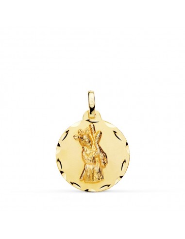 18K MEDALLA ORO AMARILLO GRAN PODER TALLADA 18 MM