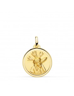18K MEDALLA ORO AMARILLO CRISTO DEL GRAN PODER BISEL 18 MM