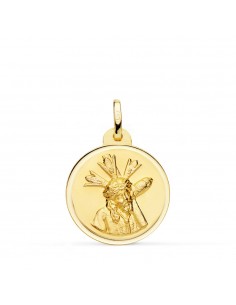 18K MEDALLA ORO AMARILLO CRISTO DEL GRAN PODER BISEL 20 MM