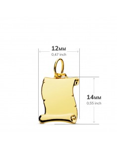 18K PERGAMINO LISO BRILLO. 14 X 12 MM. 2