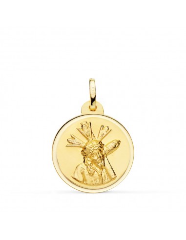 18K MEDALLA ORO AMARILLO CRISTO DEL GRAN PODER BISEL 20 MM