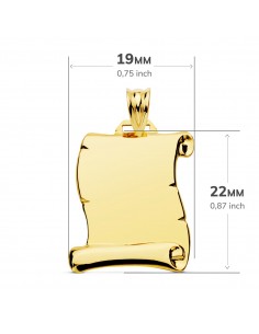 18K PERGAMINO LISO BRILLO 22 X 19 MM. 2