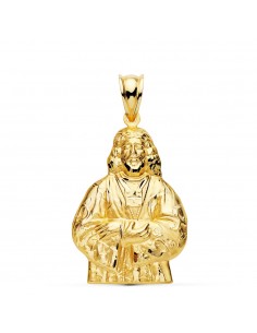 18K COLGANTE MEDALLA  SILUETA CRISTO MEDINACELLI ORO AMARILLO 31X20 MM