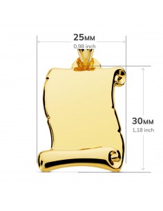 18K PERGAMINO LISO 30 X 25 MM 2