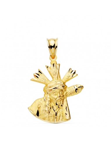 18K COLGANTE CRISTO GRAN PODER SILUETA ORO AMARILLO 24X20 MM