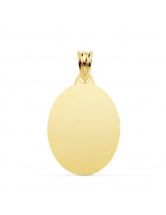 18K CHAPA OVAL BRILLO 23 X 18 MM.