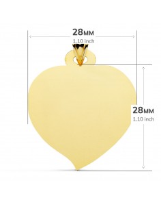 18K CHAPA CORAZÓN MATIZADA 28 X 28 MM. 2