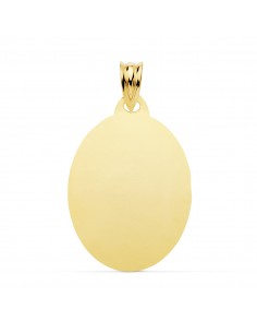 18K CHAPA OVAL ORO AMARILLO BRILLO 26 X 20MM